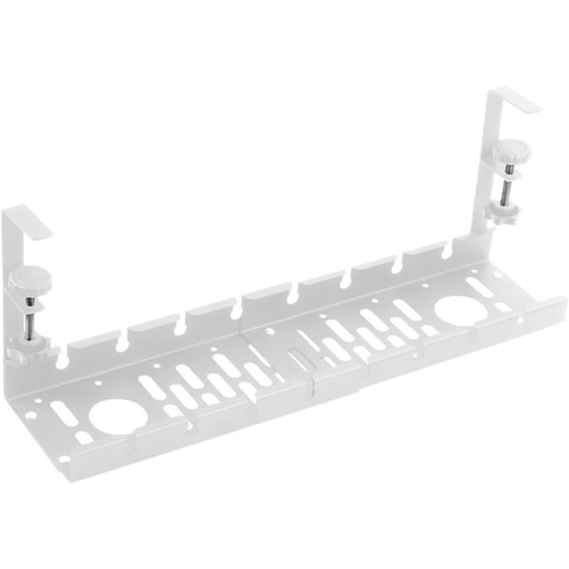 Desk Cable Organizer - 頑丈な格納式ケーブルオーガナイザートレイ - オフィスや家庭用の鉄製デスク下コード管理