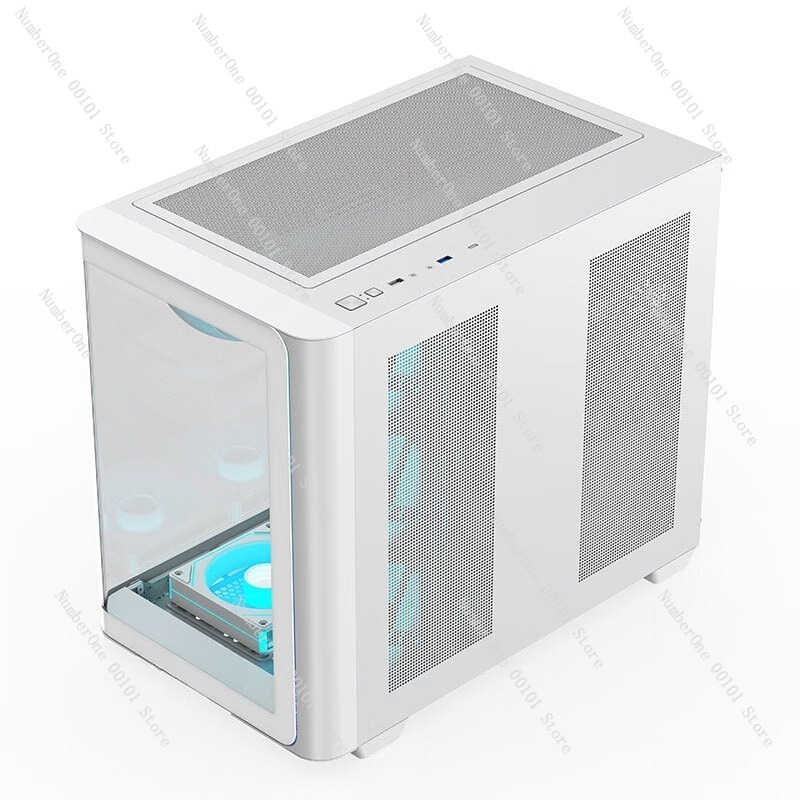 Pc Gaming Case - パノラマ曲面ガラスデスクトップPCケース ATXミッドタワーゲーミングコンピューターシャーシ フルビューサイドウィンドウ 360mm水冷クーラー対応