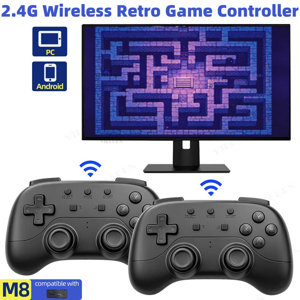 Android Gaming Emulator Pc - 2.4Gワイヤレスゲームパッド、遅延なし、PC・Androidスマホ・タブレット用レトロゲームコントローラー、エミュレーターゲーム対応、プラグアンドプレイ