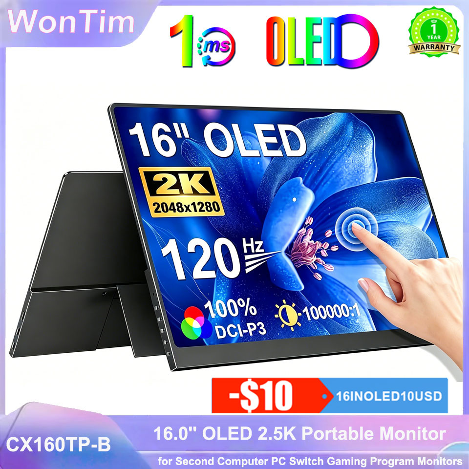 Pc Gaming Gigabyte - WonTim 16.0インチ 4K OLEDスクリーン ポータブルモニター 100%