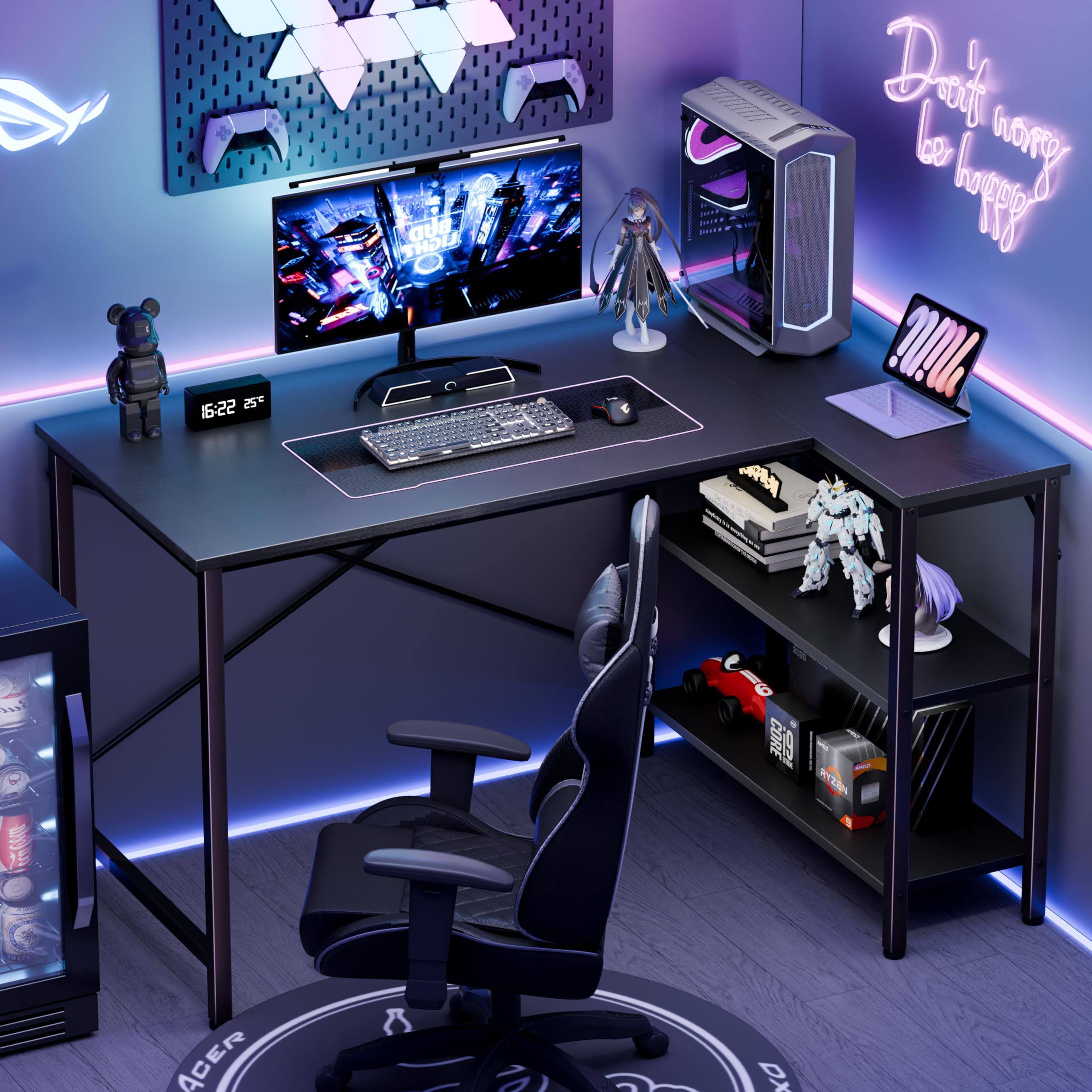 JHK L字型デスク 47インチ コンピューターデスク ゲー - Pc Gaming Center のレビューと価格