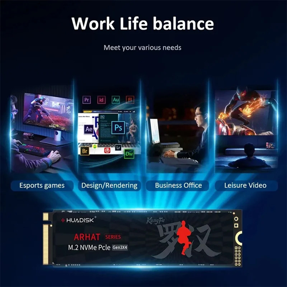 Huadisk SSD NVMe M.2 1TB/512GB - Pc Gaming Gigabyte のレビューと価格