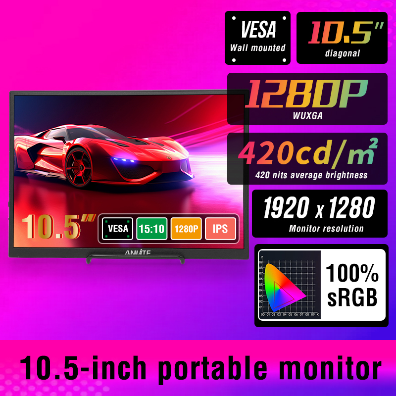 Anmite 10.5インチ ポータブルモニター 1280P - Pc Gaming Gigabyte のレビューと価格
