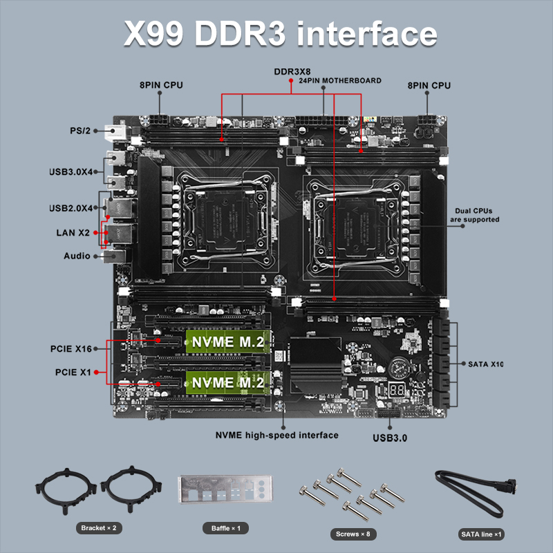 X99 デュアルソケット Cpu マザーボード Lga201 - Pc Gaming Xeon のレビューと価格